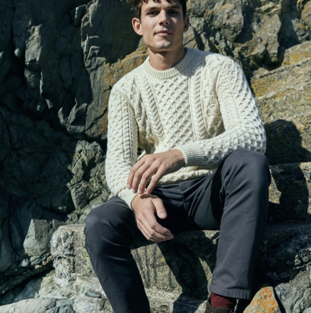 Pendleton Cream Cable Knit Crewneck Sweater